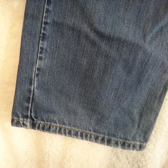 MENS OLD NAVY NATURAL DISTRESSED BOOT CUT VINTAGE BLUE JEANS 36X30 - Picture 5 of 7